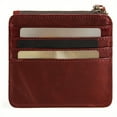 thumbnail image 3 of Vintage Leather Mini Credit Card Holder Wallet, Genuine Coin Purse for Women, 3 of 14