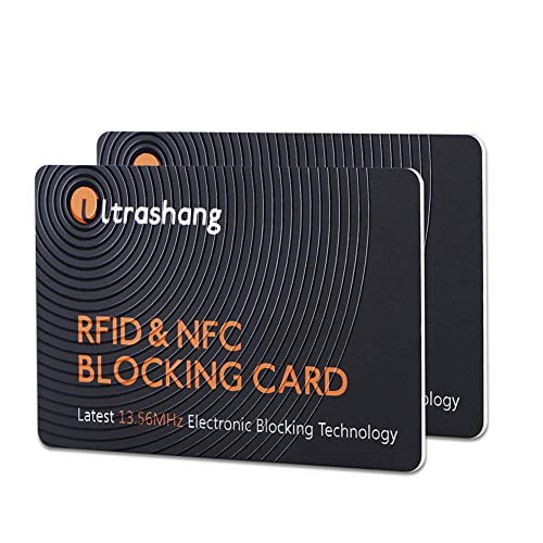 Ver. 2.0 2Pcs RFID Blocking Card Fuss-free Protection Entire Wallet & Purse Shield Contactless NFC Bank Debit Credit Card Protector Blocker
