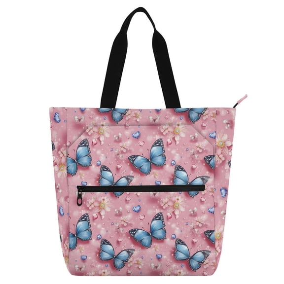 ALAZA Butterfly Blue School Book Bag Kids Tote Bags Handbag