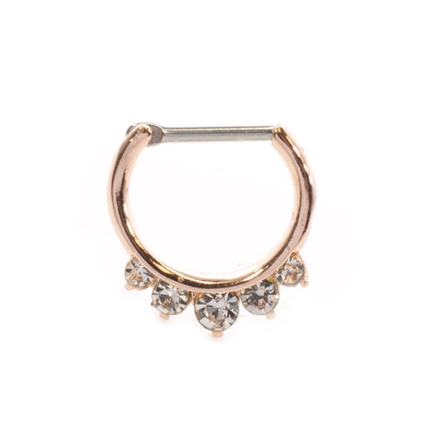 Anneau Septum Clicker avec Plusieurs Gemmes Cz 16g Cartilage Septum Tragus Rook