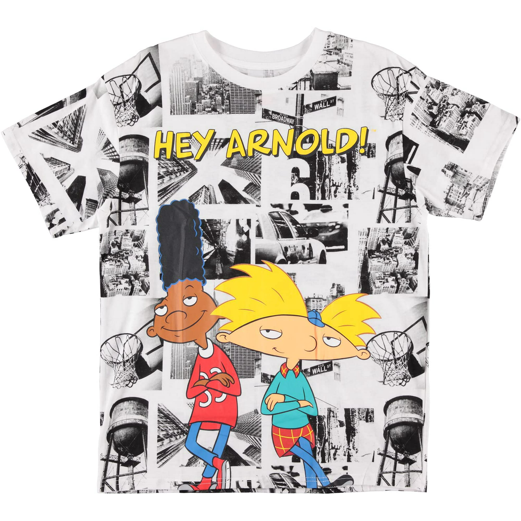 Nickelodeon Mens 90s Cartoon Shirt - Hey Arnold Allover Print T-Shirt  (White, Small) | Walmart Canada