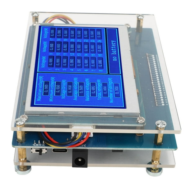 Tester De Batería 24S Multi Data Display Serie Lithium Battery Tester 2v-4.5V, Probador De Carga De Batería, Probador De Voltaje De Batería Con Deflector De Carcasa Acrílica