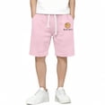 thumbnail image 7 of ITSAME Shorts for Boys, Basketball Print Cotton Elastic Waist Kids Athletic Casual Shorts with Pockets Pink 11-12T, 7 of 7