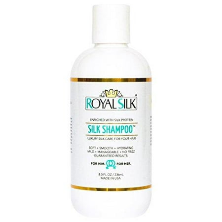 premium silk shampoo by royal silk - rich silk proteins + silk h2o = superior performance = ultra mild, soothing, smoothing. all ages, all hair types, color safe. stops hair loss + dandruff.