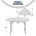 thumbnail image 4 of OSM 4Ft Round Folding Table, Indoor Outdoor Plastic Dining Card Table with Handle and Lock for Picnic Party Banquet Wedding, Grey, 4 of 8
