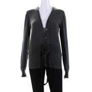 Pre-owned|Dolce and Gabbana Womens Button Front Sequin Trim Cardigan Sweater Gray IT 44