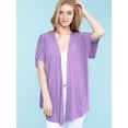 thumbnail image 3 of Made by Johnny Women's Kimono Style Short Sleeve Dolman Cardigan XL LILAC, 3 of 6