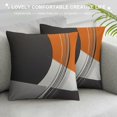 thumbnail image 3 of GOSMITH  Throw Pillow Covers Modern Abstract Orange Stripes Gray Black White Acrylic Bold Grey Decorative Pillow Cases Home Decor Square Pillowcases, 3 of 5