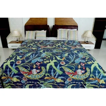 Bedpread Quilt Twin Size Bedcover Blanket 100% Silk Kantha Quilt/Blanket/Throw Kantha