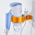 thumbnail image 5 of Soporte para secador de pelo de baño con adhesivo resistente al agua, estante para herramientas de cuidado del cabello, soporte de almacenamiento para secador de pelo montado en la pared, dorado JAMW Sencillez, 5 of 5