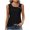 Black, variant on Women's Sleeveless Tops Casual V-Neck Button Front Hollow Out Asymmetrical Neckline Loose Fit Party Vacation T-Shirt, Wine S