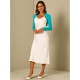 thumbnail image 4 of DARING DIVA Elegant Solid Color Bolero Shrug XS Black S Blue Green, 4 of 6