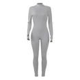 thumbnail image 6 of Riforla Womens Long Sleeved Solid Color Standing Neck Fashionable Zippered Sports Jumpsuit Jumpsuits for Women GY2 XL, 6 of 6