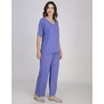 thumbnail image 3 of Moomaya 2-Piece Jersey Nightwear Set | WomenS V-Neck Top & Pajama | Soft & Breathable Lounge Suit, 3 of 8