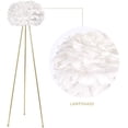 thumbnail image 4 of Maxax 60" Feather Floor Lamp, Elegant Gold Tripod Standing Lamp with White Feather Shade for Bedroom, Living Room, Dining Room, and Kitchen, 4 of 6
