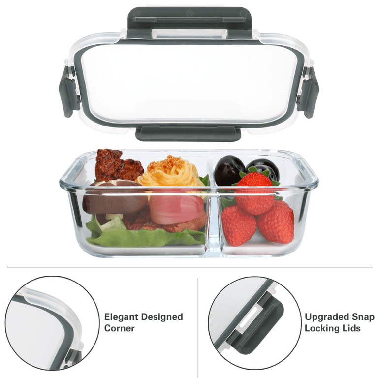 TIBLEN [5-Pack] Glass Food Storage Containers, Airtight & Leakproof Lunch  Boxes with Snap Lock Lids, Safe for Microwave & Freezer, BPA Free. 