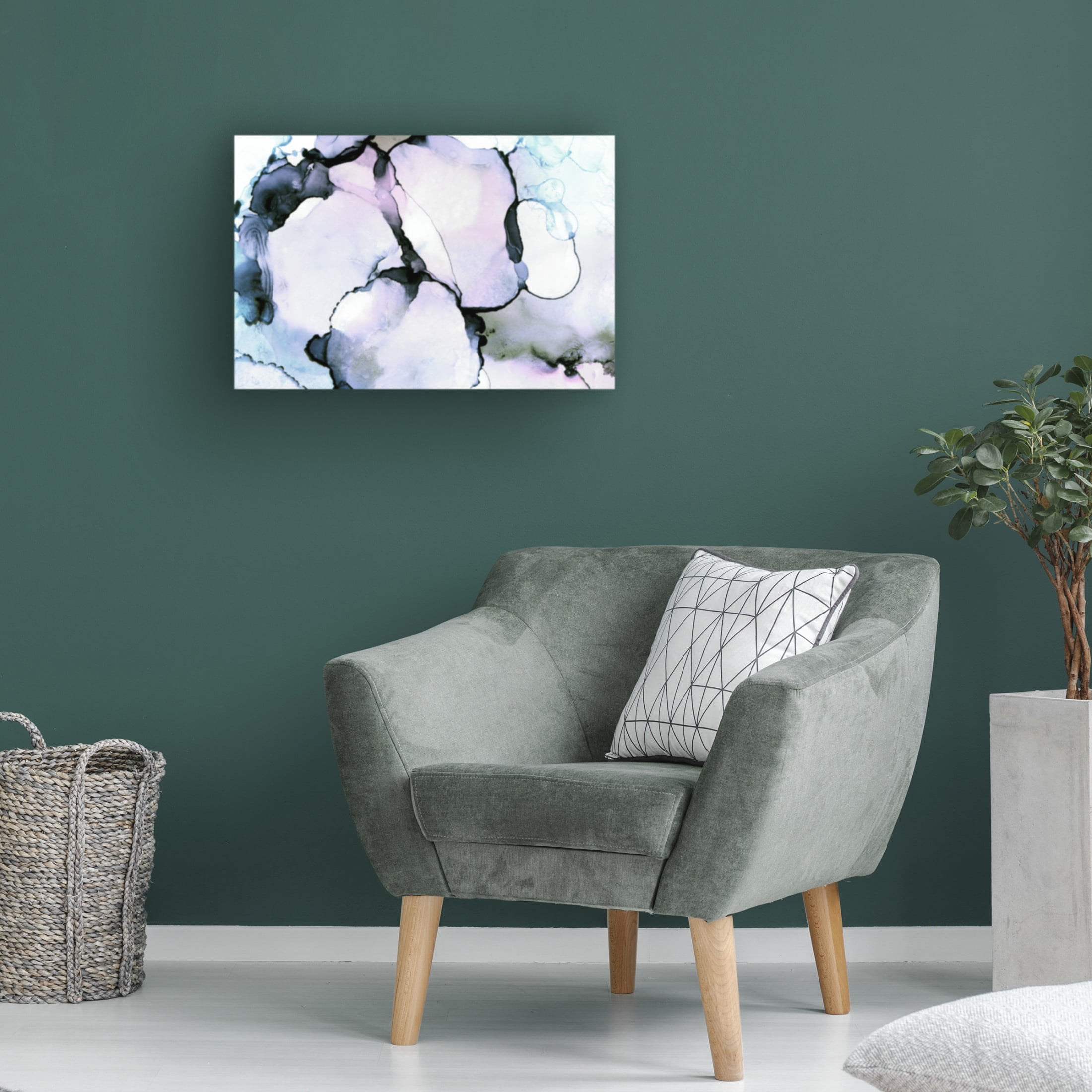 Canvas Wall Art - Tom Quartermaine 'Light Purple Alcohol Ink' Wall Art for Living Room, Bedroom, or Office Décor by Trademark Fine Art - 47 x 30 Inches