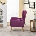 thumbnail image 4 of Silla de acento de terciopelo con patas de metal, sillón tapizado moderno, silla lateral de espalda para salón dormitorio pequeños espacios, 4 of 5