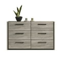 thumbnail image 4 of Roundhill Furniture Lenca 6-Drawer Dresser with Mirror - Weathered Gray, 4 of 7