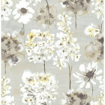 A-Street Prints Marilla Yellow Watercolor Floral Unpasted Non Woven Wallpaper, 20.5-in by 33-ft, 56.4 sq. ft.