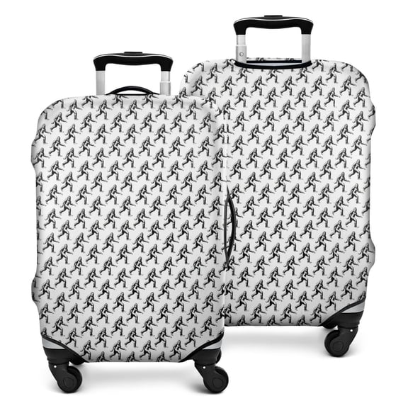 Black Bigfoot Pattern Luggage Cover Fashion Suitcase Cover Baggage Covers Fit 25-28 Inch Luggage (Go Travel)