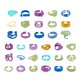 thumbnail image 2 of Colección de anillos de pintura, lindos anillos de verano japoneses y coreanos coloridos, anillos geométricos de retención de color, anillos abiertos para niñas pequeñas, 2 of 5