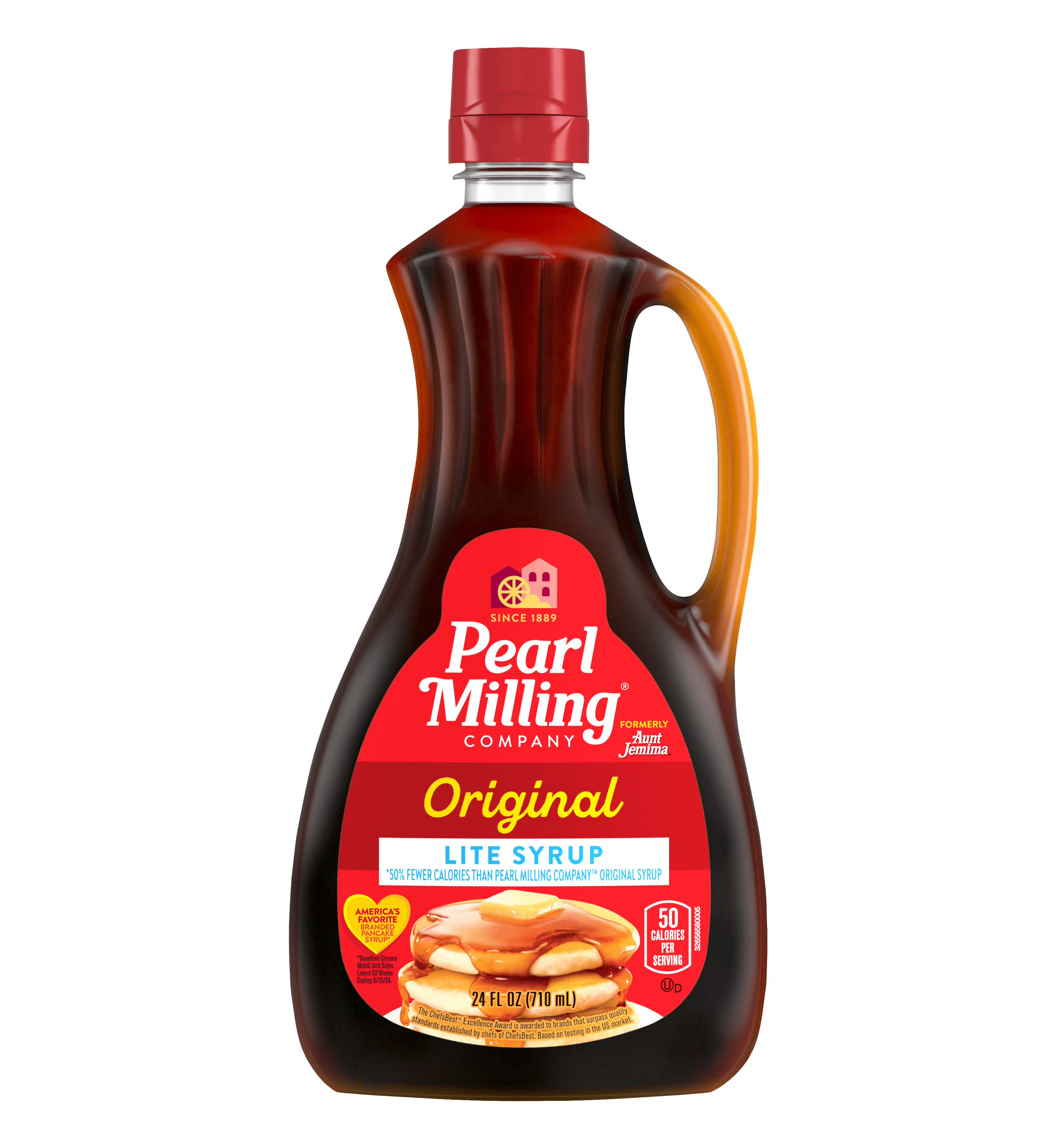 (3 pack) Pearl Milling Company Lite Original Pancake & Waffle Syrup, 24 fl oz Bottle, Easy-Pour Dispenser
