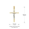 thumbnail image 3 of 14K Two Tone Gold Crucifix Charm Pendant with 1.4mm Round Wheat Chain Necklace - 20", 3 of 4