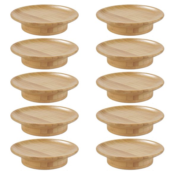 CHENGSI for Wine Glass Charcuterie Board Set - Wooden Appetizer Plates for Wine Tasting, Prevents Splashing, Versatile Dessert Serving Trays, Easy Clean Party Accessories (10 Pieces L)