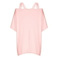 thumbnail image 6 of Fesfesfes Womens Oversized Tshirts Women's Summer Solid Short Sleeve Fragmented Flower Shoulder Strap Round Neck Tops Blouses Womens Tshirt 3XL(US:14), 6 of 6