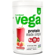 Vega Protein Made Simple Vegan Protein Powder, Strawberry Banana (9.3oz, 10 Servings)