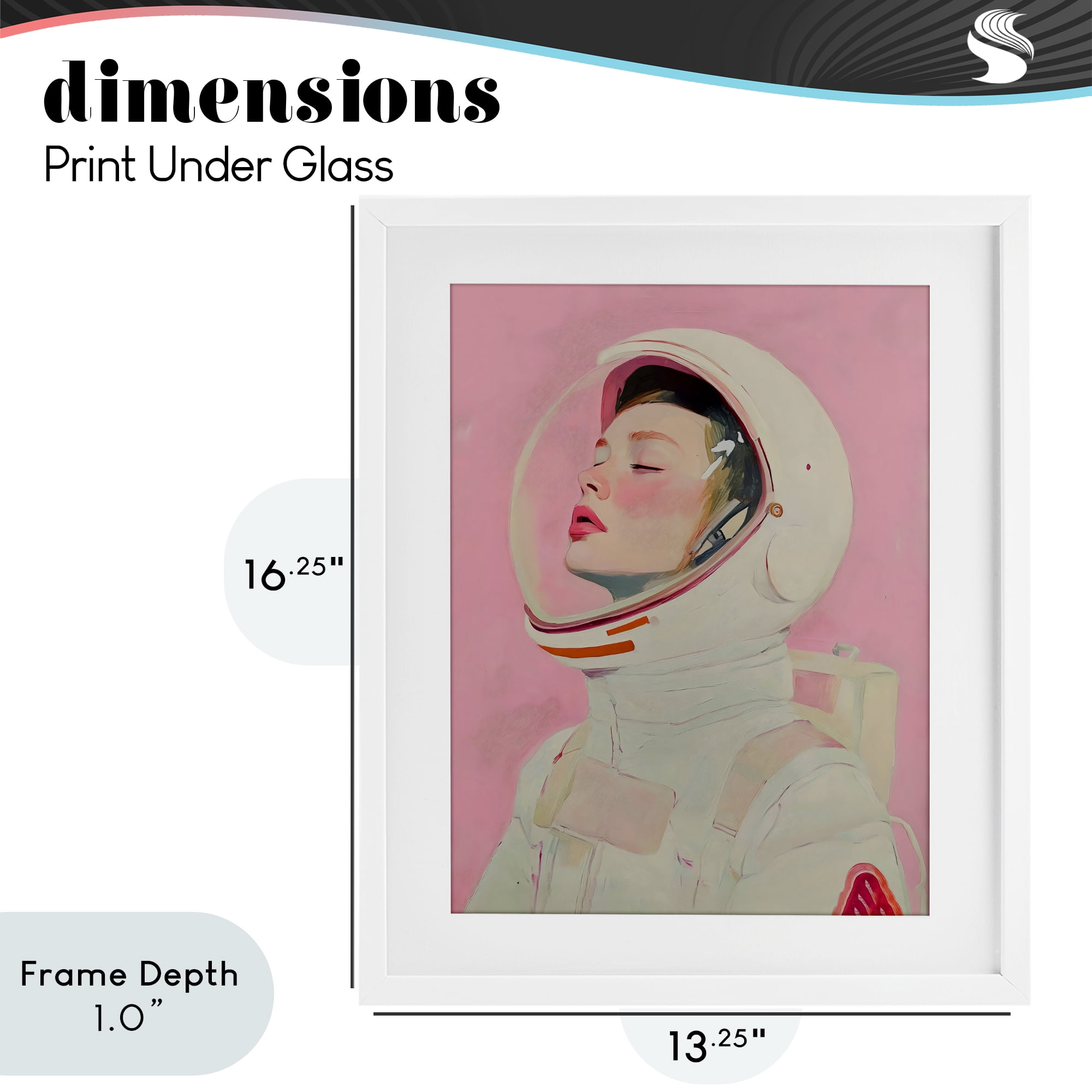 Stupell Industries Pink Astronaut Girl White Framed Print Under Glass, design by The Prints Vibe