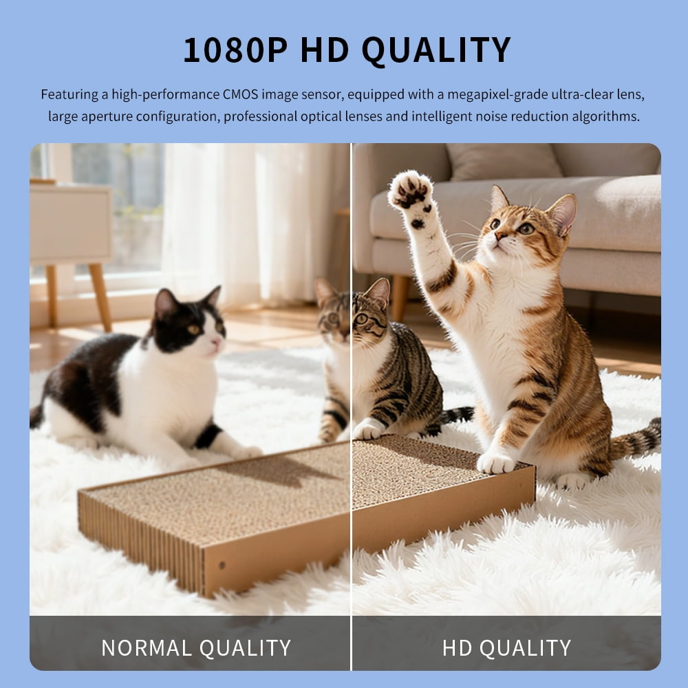 Mini Wireless Security Camera 1080P Battery Powered Indoor Outdoor PIR Motion Detection & 0 Lux Night Vision Cloud/SD Storage 4-User Live View Wire-Free Home Security Camera