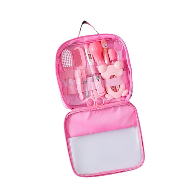Lipstore Trousse de Soins de Santé et de Toilettage pour Bébé avec Brosse à Cheveux Peigne Réutilisable Coupe-Ongles Rose