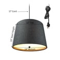 thumbnail image 3 of 2 Light Swag Plug-In Pendant 14"w Granite Gray Burlap with Diffuser, Black Cord, 3 of 8