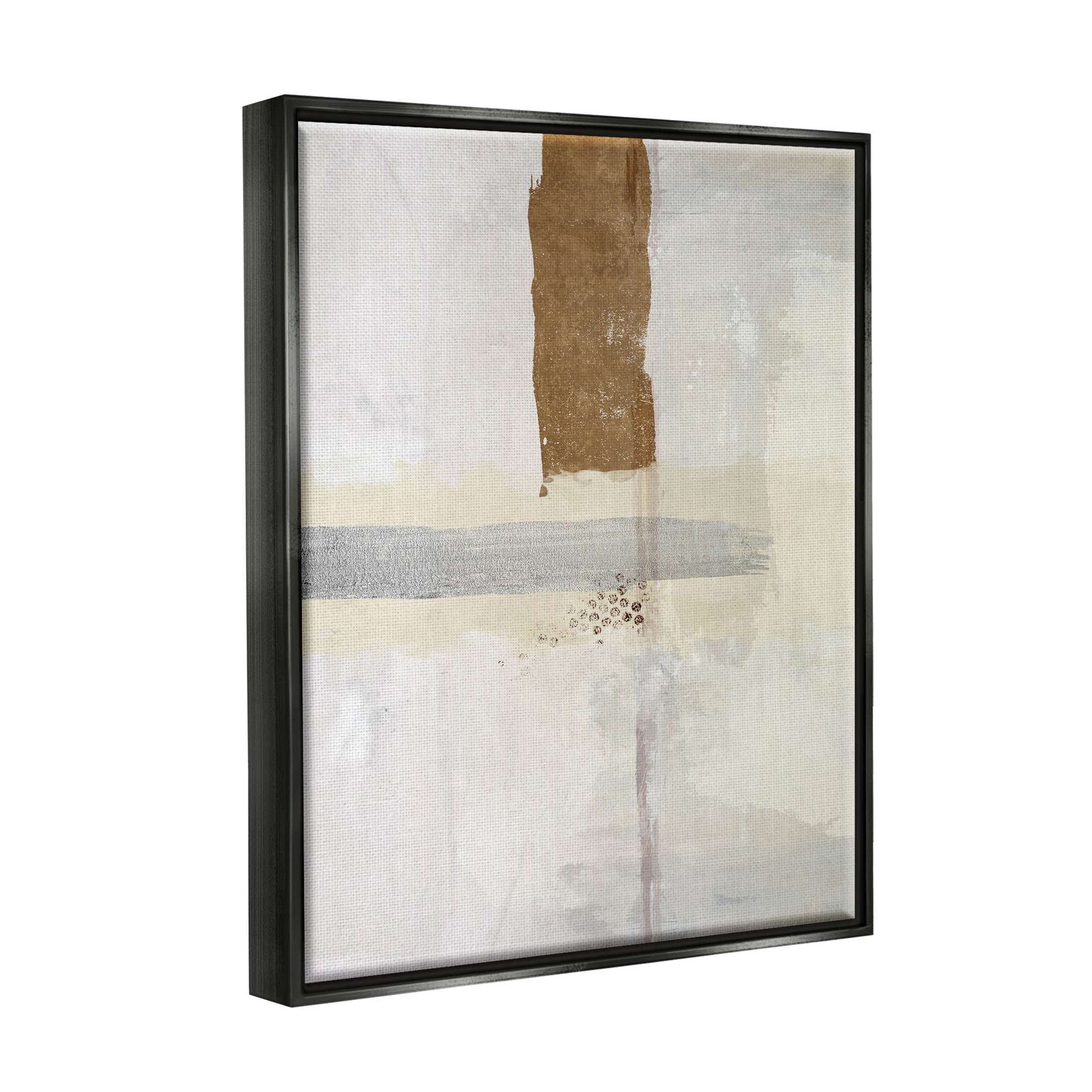 Contemporary Brushed Composition Abstract Graphic Art Jet Black Framed Art Print Wall Art