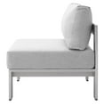 thumbnail image 6 of Lounge Chair Table Set, Sunbrella, Fabric, Aluminum, Metal, Steel, Silver Grey Gray, Modern Contemporary Urban Design, Outdoor Patio Balcony Cafe Bistro Garden Furniture Hotel Hospitality, 6 of 10