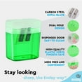 thumbnail image 7 of Enday Dual Manual Pencil Sharpener for Colored Pencils, Large Pencil, Green 1 Pack, 7 of 7