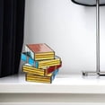 thumbnail image 2 of Stained Glass Stacked Books Lamp, Stacked Books Glass Lamp, LED Book Light, Cute Nightstand Desk Lamp, 2 of 5