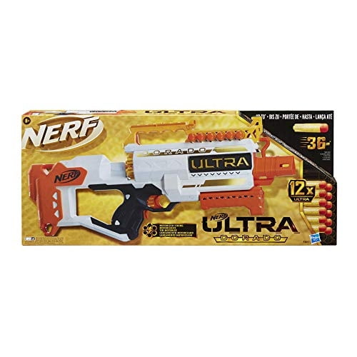 Nerf Ultra Dorado Motorizado Blaster, Acentos Dorados, Carga Fast-Back, 12 Dardos, Solo Ul Nerf NERF