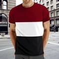 thumbnail image 2 of JLFKNG Shirts For Men Patchwork Color Printed Cotton Shirts For Men Short Sleeve Crew Neck Breathable Loose Fit Suitable For Outdoor Sports, 2 of 4