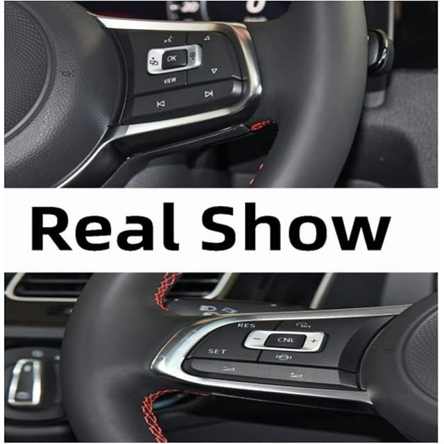 jfqm New Steering Wheel Multifunction Switch Button Cover Car Interior Trim Fit for VW Golf 7 7.5 GTI Fit for Tiguan R-Line Jetta A7 Passat B8 (Color : D-1PC)