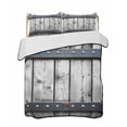 thumbnail image 2 of Quilts Twin Size, Grey Wood Grain Soft Comforter Bedding Set for Bed, Country Vintage Barn Door Rustic Lodge Lightweight Quilted Bedspread with Pillow Cover(2 Pieces) for All Season, 68x86 Inch, 2 of 6