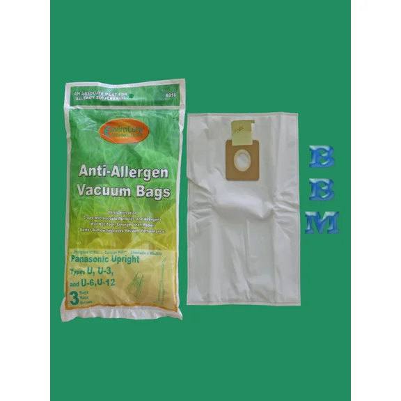 3 Hepa Anti-Allergenic Panasonic Style U U3 U6 U12 Vacuum Bags Mc-115P V145M