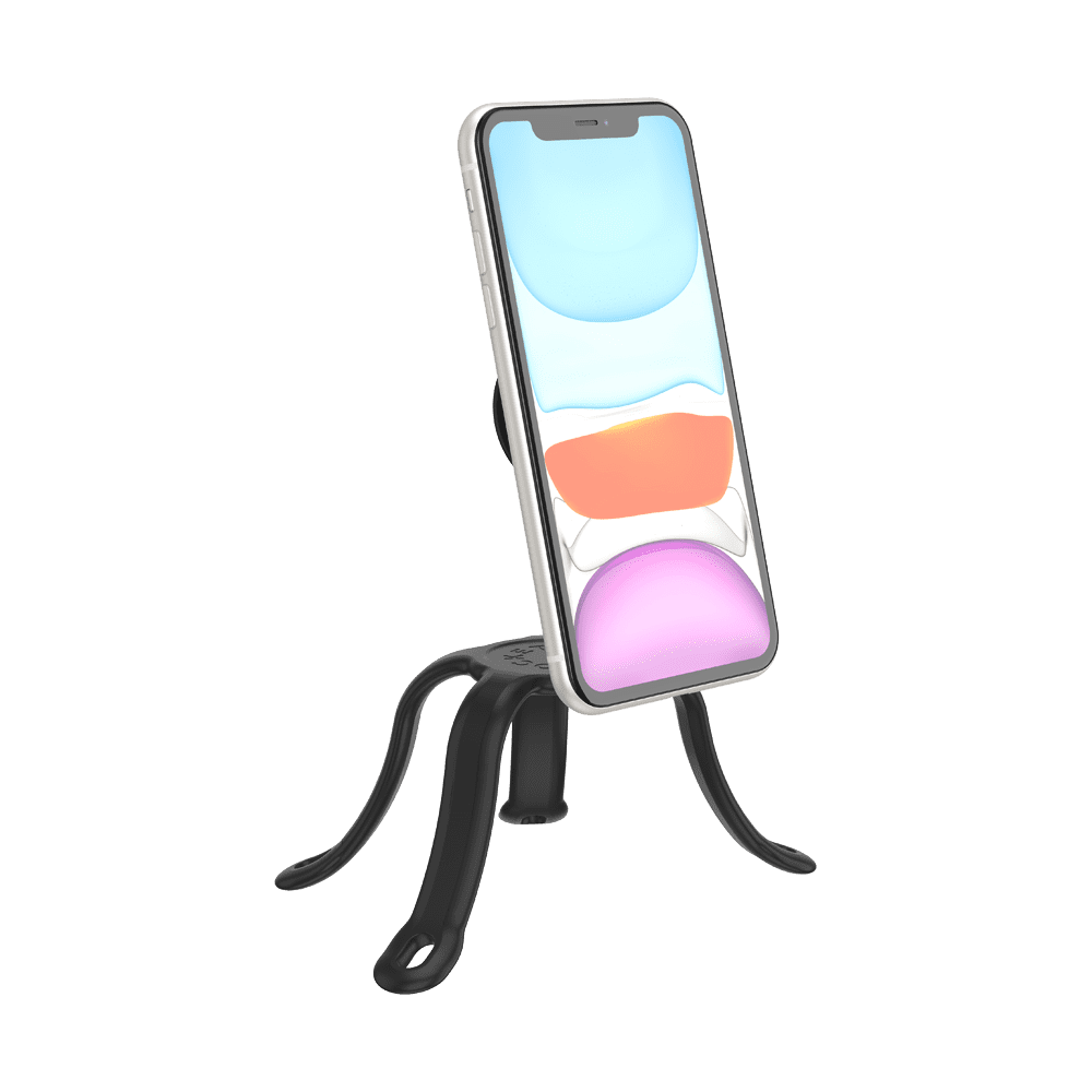 PopSockets Flexible Phone Mount & Stand, Black - Black