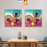 Ueasy 5D Diamond Painting Kit Flowers Diamond Painting Dandelion Diamond Art Kit for Adults Paint by Number Kit Home Decor Craft Kit