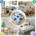thumbnail image 4 of Blue White Tie Dye Mandala Pattern Square Tablecloth,Waterproof Square Table Cover,Wipeable Spillproof Washable Table Cover for Home Kitchen Party Decor 60"x60"(152x152cm), 4 of 6