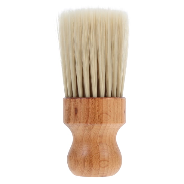 GOOHOCHY Cepillo de corte de pelo, plumero de cuello de madera, cepillo profesional para limpieza del cabello con mango de madera para cortes de pelo, limpieza facial y peluquería.