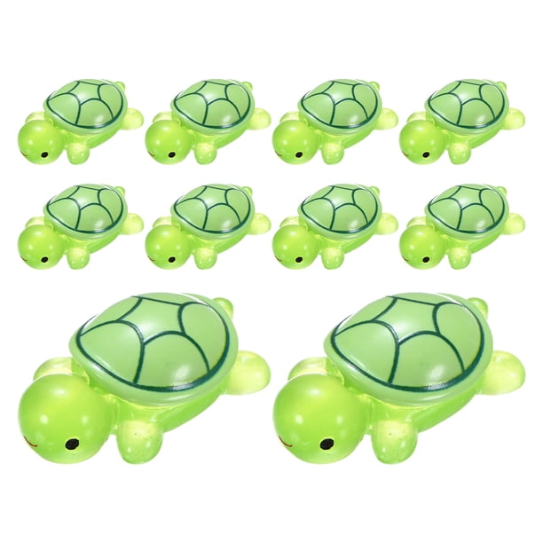 Uxcell 10-Pack Luminous Medium Resin Turtles, Glow in the Dark Tiny Sea Turtle for Fairy Garden/Micro Landscaping