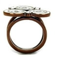 thumbnail image 3 of Womens Coffee Brown Ring Anillo Cafe Para Mujer Stainless Steel with Top Grade Crystal in Clear Lazio, 3 of 4